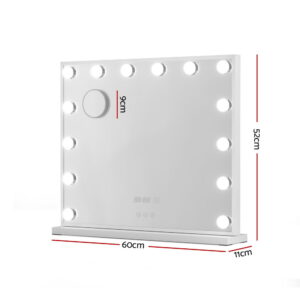 Embellir Makeup Mirror 60x52cm Hollywood Vanity with LED Light Tabletop White