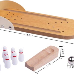 Mini Bowling Game Set for the Office - Mini Arcade Game for the Office - Mini Bowling Alley - Stress-Relief Gadget for the Office - Finger Toy - Fun and Quirky Gift - Suitable for All Ages